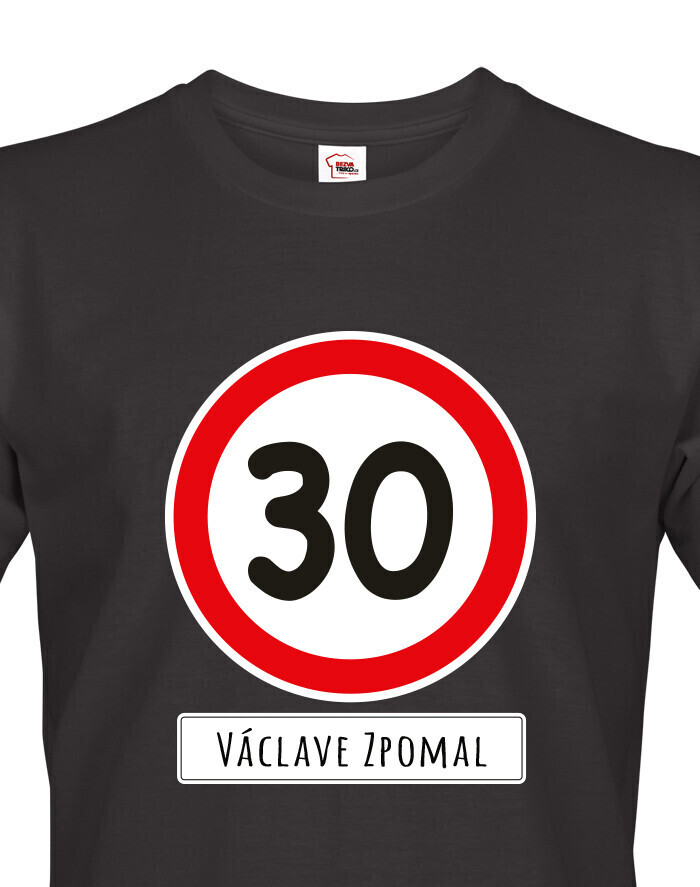 Pánske tričko so značkou a voliteľným vekom