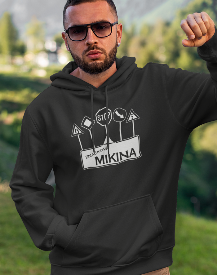Pánska mikina s vtipnou potlačou Značková mikina