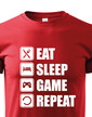 Pánske Geek/hráčske tričko EAT, SLEEP, GAME, REPEAT
