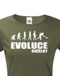 Dámske tričko pre kuželkárov Evolúcia kolky