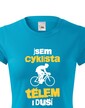 Dámské tričko Cyklista tělem i duší