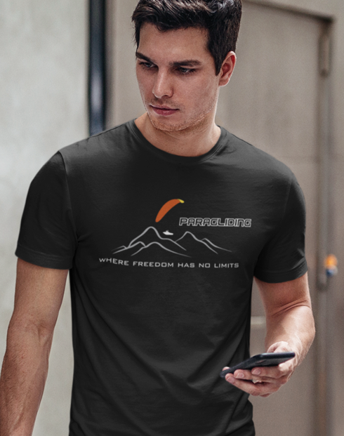 Pánské tričko Paragliding - Where freedom has no limits