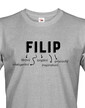 Pánské tričko k meninám Filip