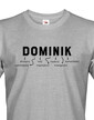 Pánské tričko k meninám Dominik