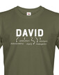 Pánské tričko k meninám David