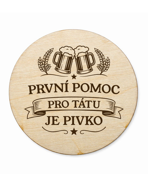 Kruhový podtácok Prvá pomoc pivo