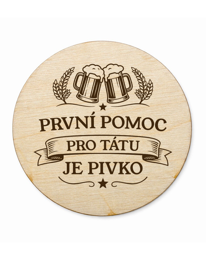 Kruhový podtácok Prvá pomoc pivo