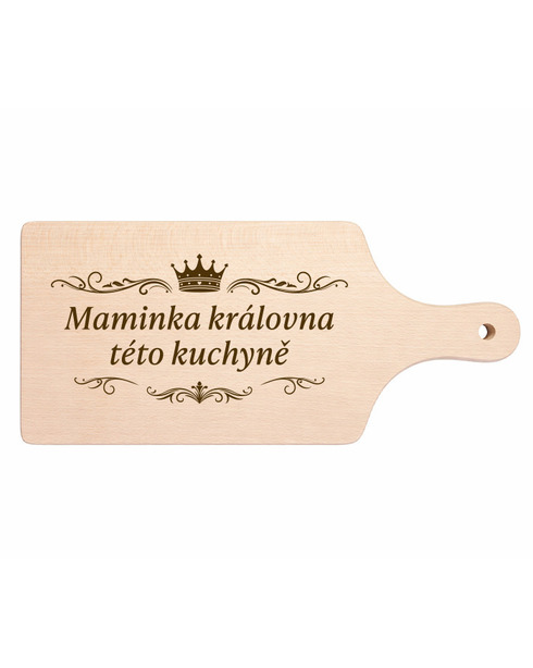 Drevená doska 14x30 cm - Maminka kráľovná kuchyne