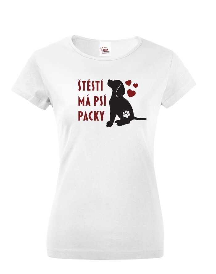 Dámské tričko -Šťastie má psi labky