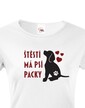 Dámské tričko -Šťastie má psi labky