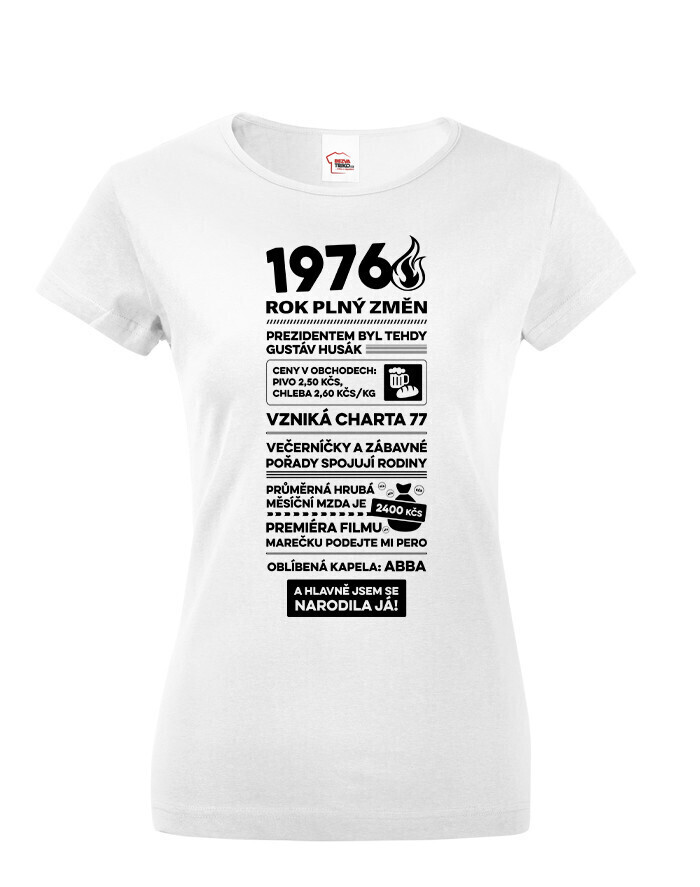 Dámske tričko narodeninové noviny 1976