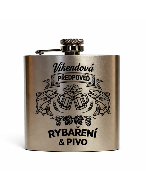 Nerezová ploskačka 180 ml Víkendová predpoveď rybačka a pivo 2