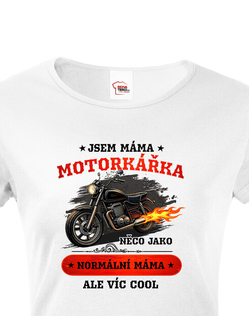 Dámske tričko Som mama motorkárka
