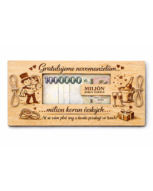 Svadobná obálka na peniaze – Milión korún