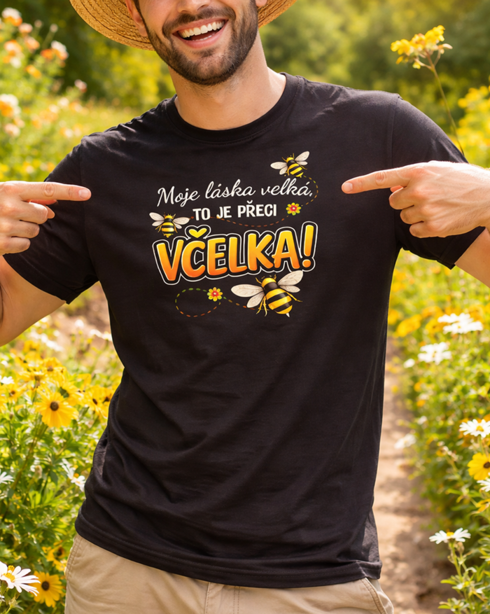 Pánské tričko pre včelárov Moja láska velká