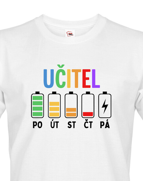 Pánske tričko pre učitěľa - Učiteľské baterky