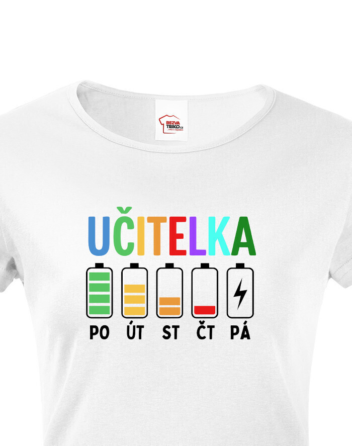 Dámske tričko pre učitěľku - Učiteľské baterky
