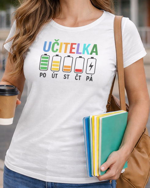 Dámske tričko pre učitěľku - Učiteľské baterky