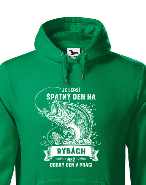 Mikina pre rybárov Je lepší zlý deň na rybách ako dobrý deň v práci