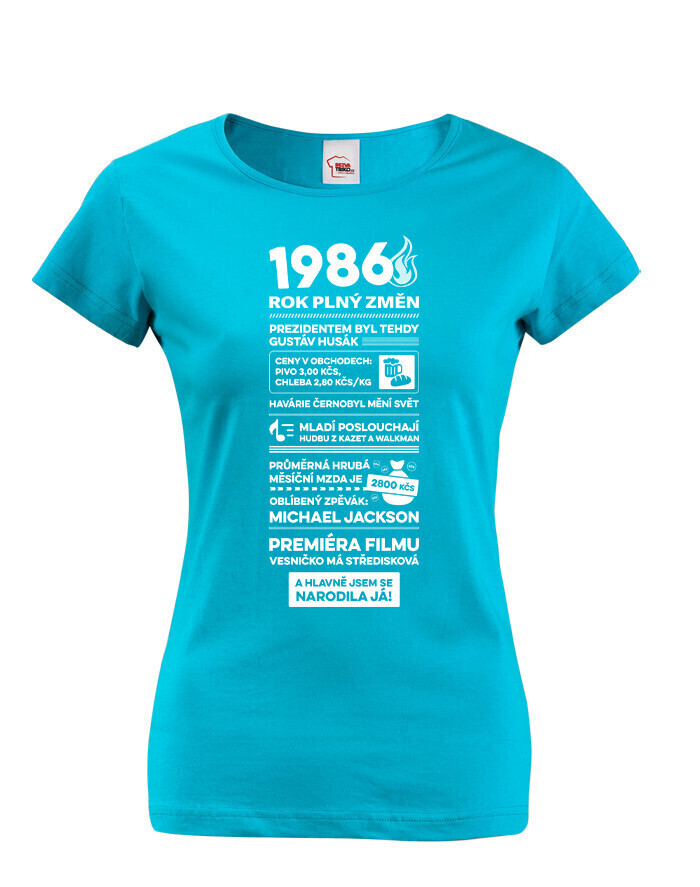 Dámske tričko narodeninové noviny 1986