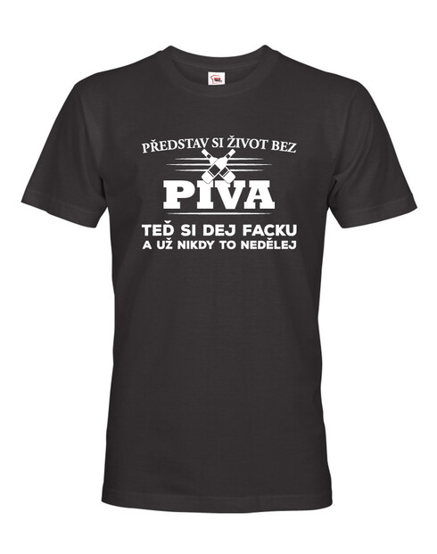 Pánske tričko s potlačou Život bez piva