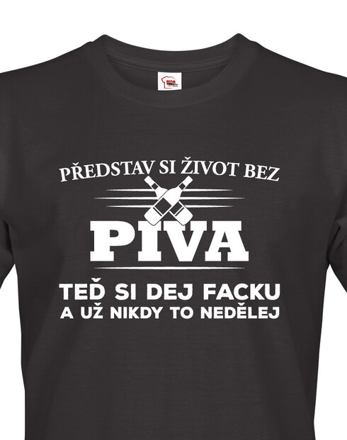 Pánske tričko s potlačou Život bez piva