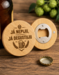 Drevený okrúhly otvárač Ja nepijem, ja degustujem
