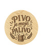 Drevený okrúhly otvárač Pivo je moje palivo
