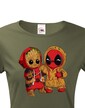 Dámske tričko Deadpool a Groot