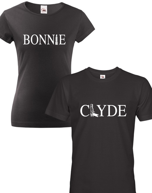Tričká pre páry Bonnie and Clyde