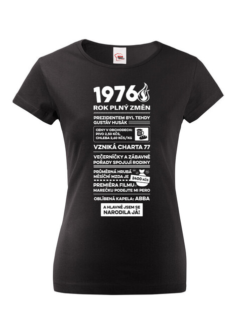 Dámske tričko narodeninové noviny 1976