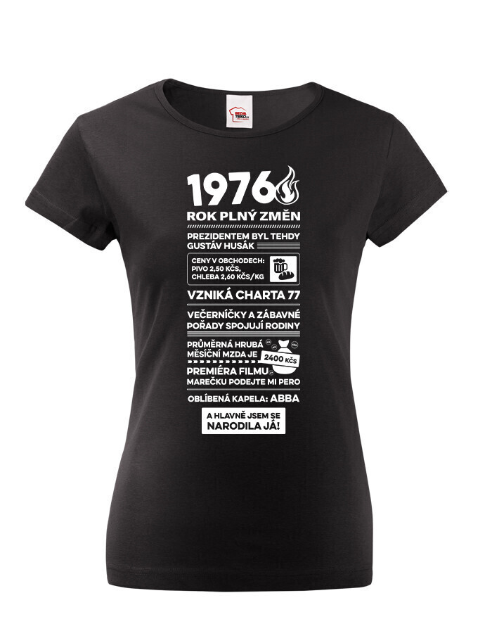 Dámske tričko narodeninové noviny 1976