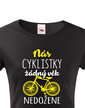 Dámske tričko Nás cyklistky žiadny vek nedobehne