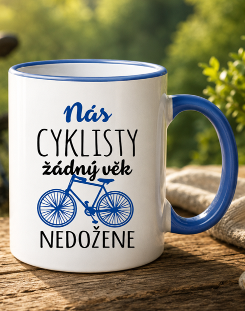 Keramický hrnček Nás cyklistov nič nedobehne