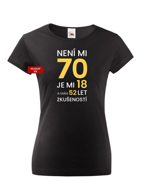 Dámske tričko k 70. narodeninám