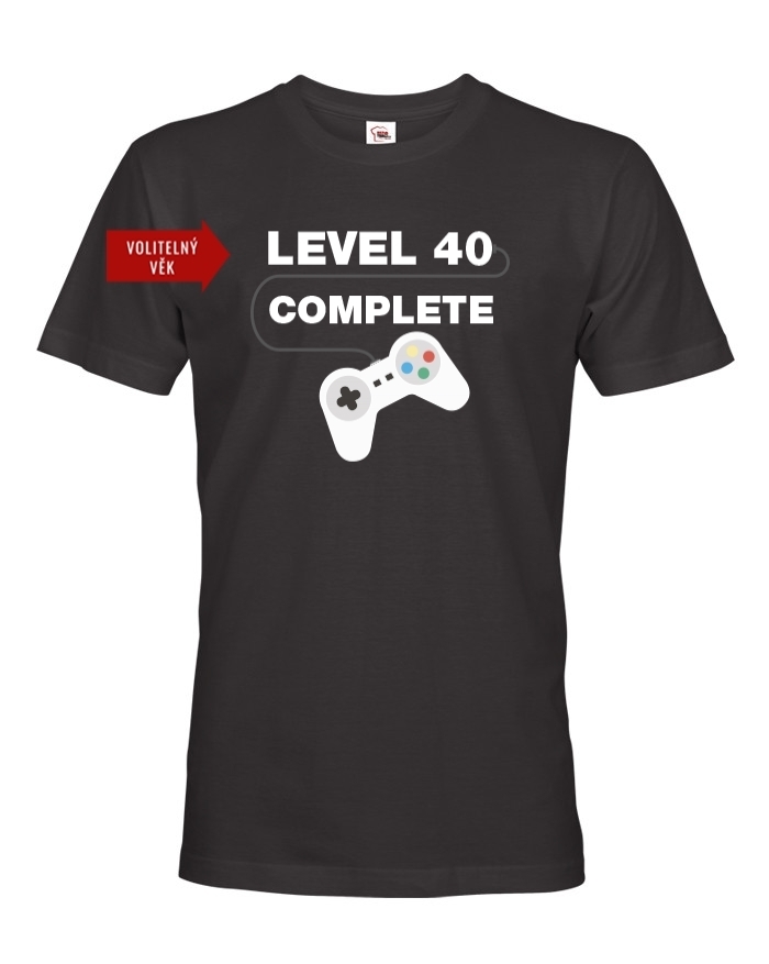 Pánské tričko k 40. narozeninám - Level complete