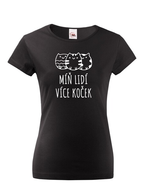 Dámské tričko Menej ľudí viac mačiek