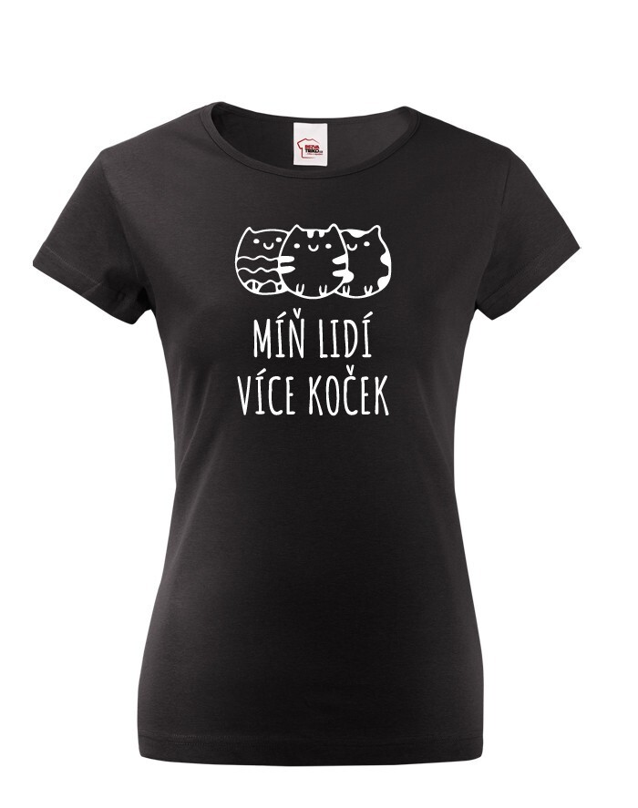 Dámské tričko Menej ľudí viac mačiek