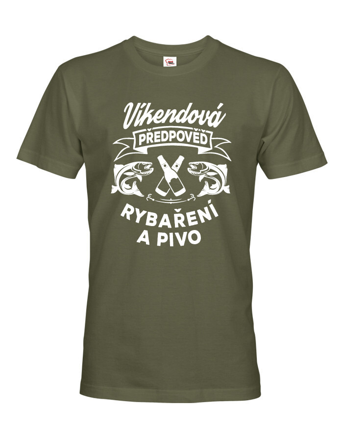 Tričko pre rybárov Víkendová predpoveď rybárčenie a pivo