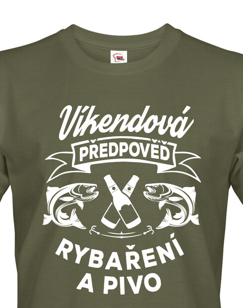 Tričko pre rybárov Víkendová predpoveď rybárčenie a pivo
