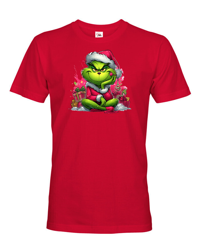 Pánské tričko Grinch s darčekmi