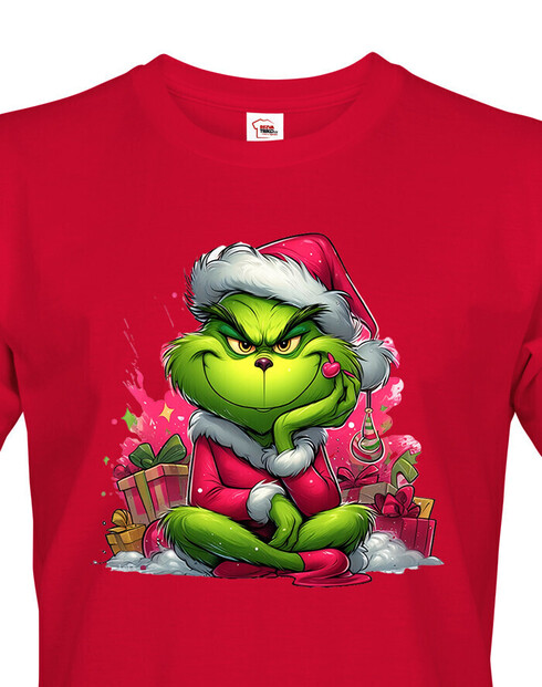 Pánské tričko Grinch s darčekmi