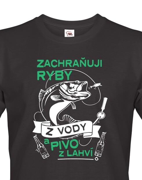 Vtipné rybárske tričko Zachraňujem ryby z vody