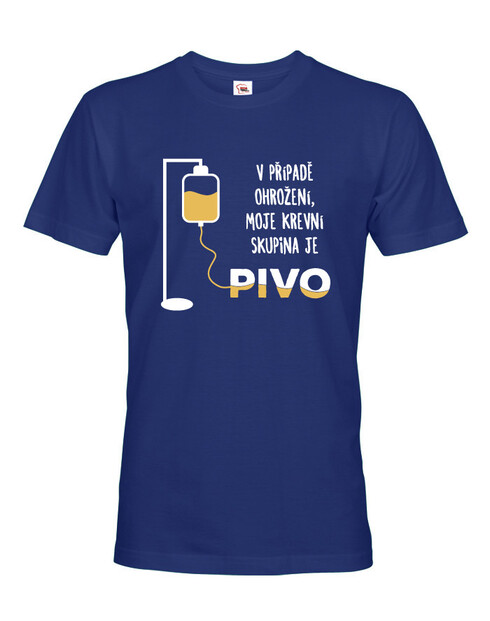 Tričko s pivným motívom Krvná skupina je pivo