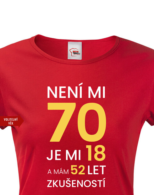 Dámske tričko k 70. narodeninám