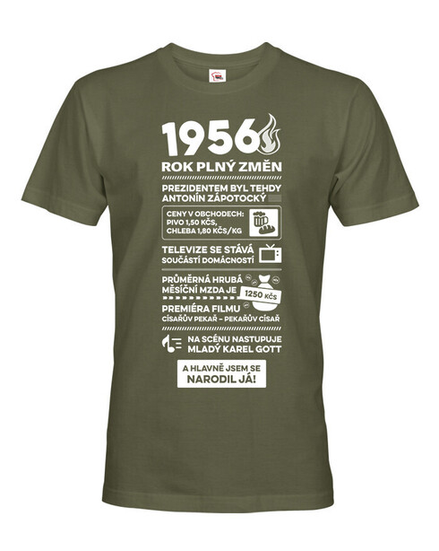 Pánské tričko narozeninové noviny 1956