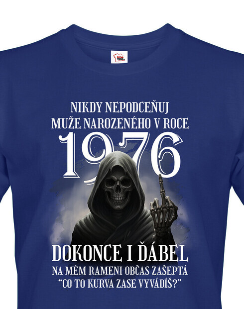 Pánské tričko k narozeninám s kostlivcom