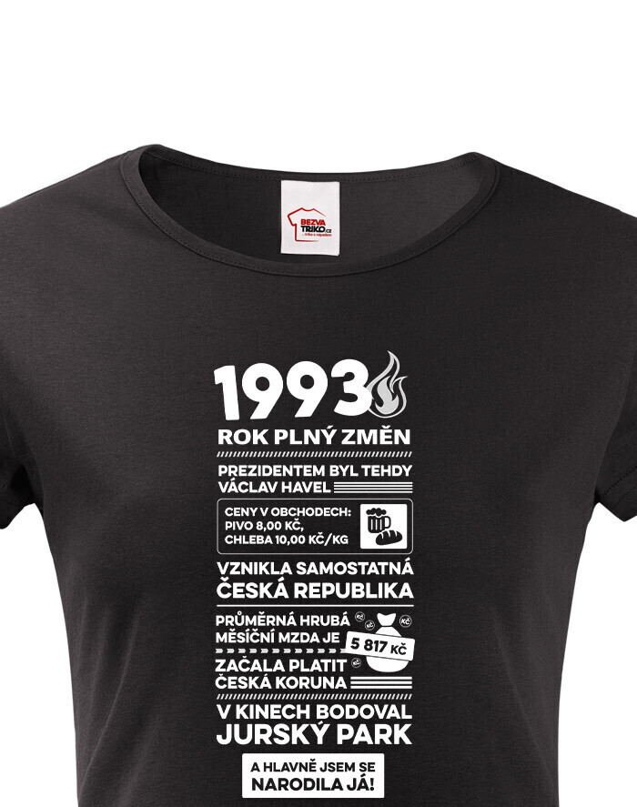 Dámske tričko narodeninové noviny 1993